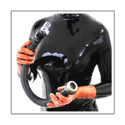 Inhalatoren-Set SMELL-TWO-B-G Double-Mode mit Atemreduktionsadapter, 2 L Aroma-Behaelter und hochflexiblem Medi-Schlauch mit Gasmaskenanschluss
